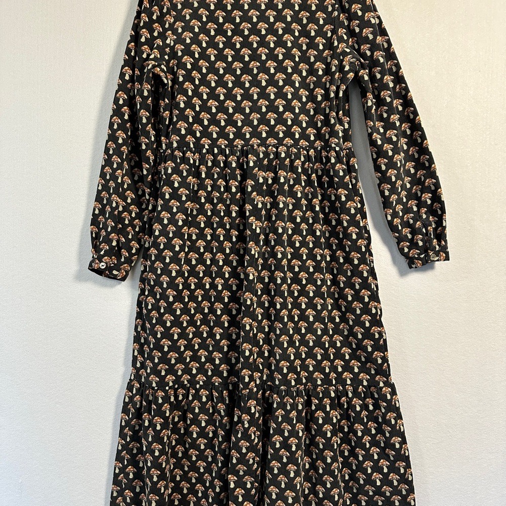 Louche Women's 4 Macha Mushroom Midi Dress Cottagecore Bohemian Earthy - Picture 6 of 9